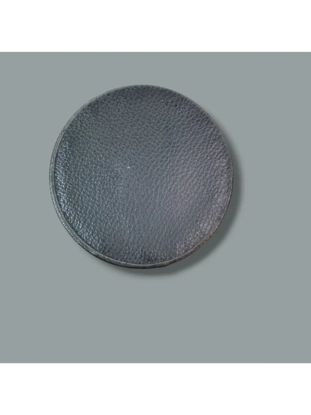 Black Leatherette Vintage Lens Case With Metal Accents & Snap Closure - 6